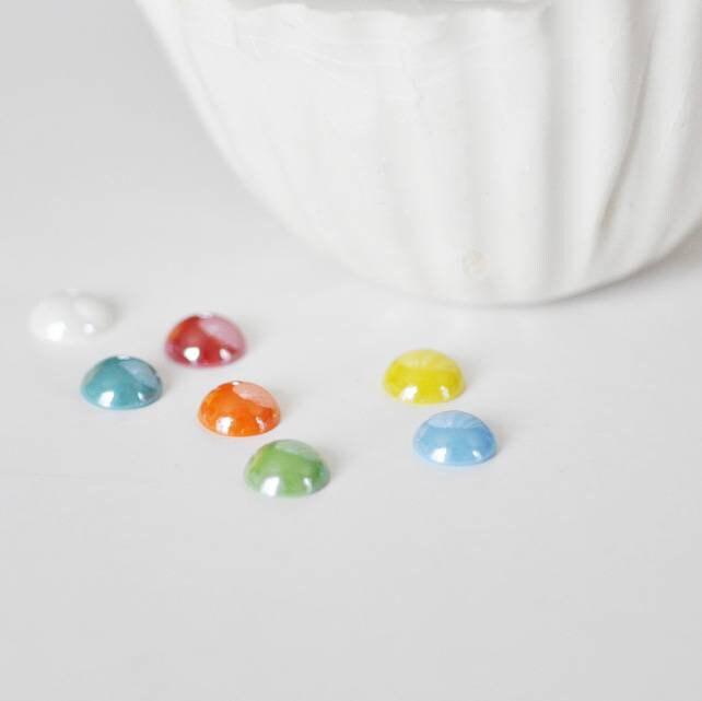 Gingerlily Pierres cabochons G120 cabochon verre irisé 9 mm x10
