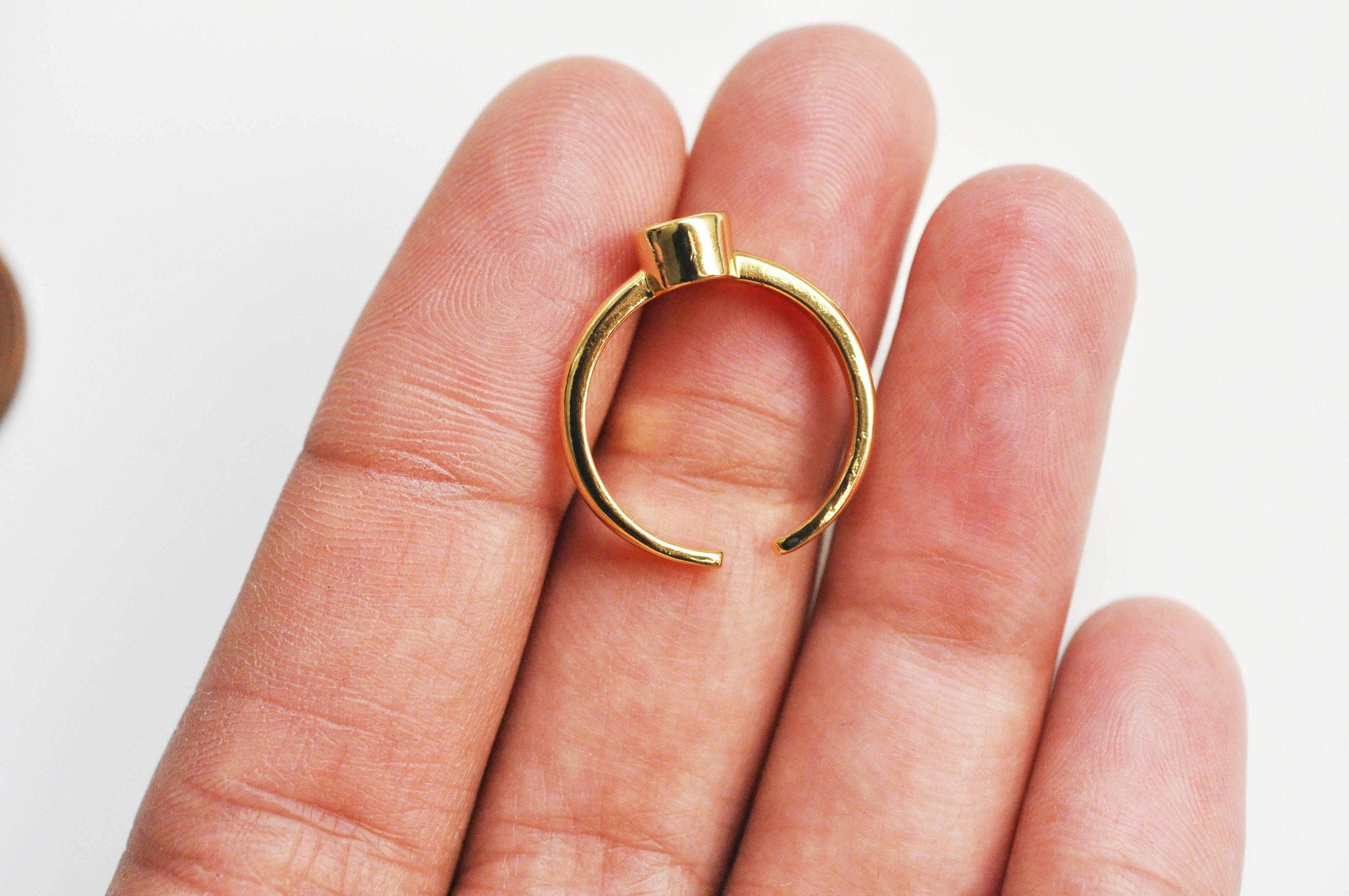 Gingerlily Apprêts G3455 bague réglable zircon doré 17mm
