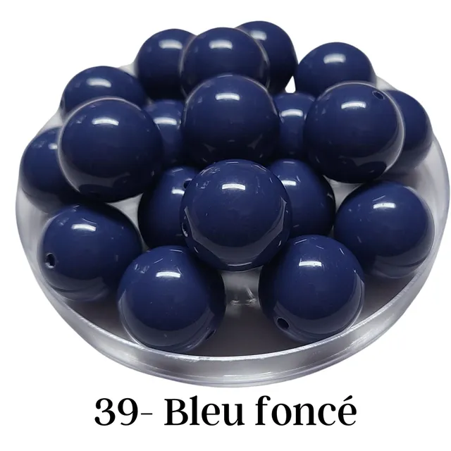 ARTSHOP Boules 20MM 39 perle bleu foncé x1 boule acrylique