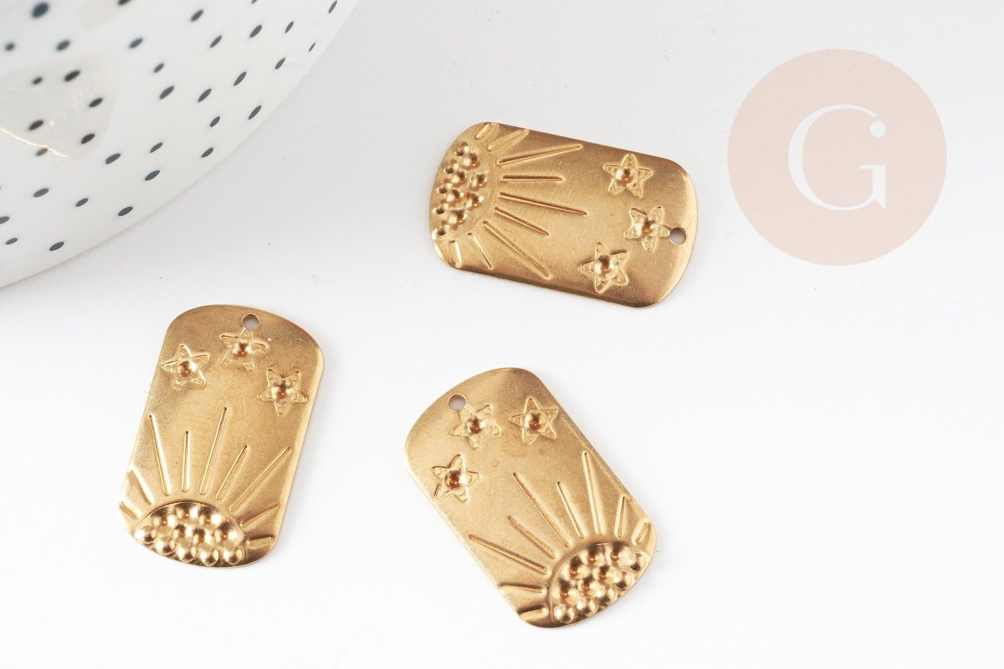Gingerlily Pendentifs G9706 pendentif laiton brut soleil lot de 2