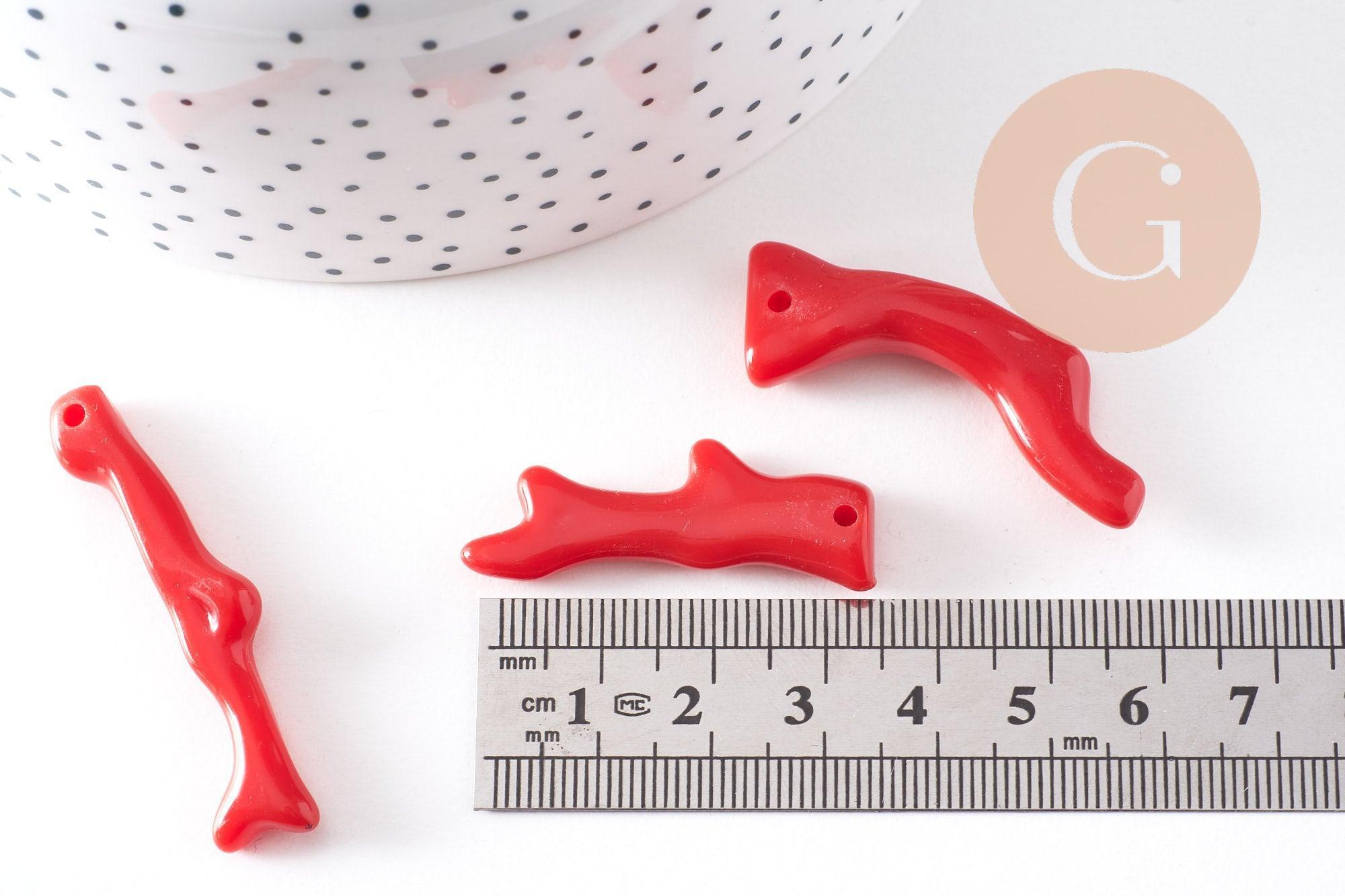 Gingerlily Pendentifs branche corail G10490 pendentif rouge x5