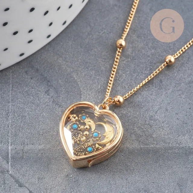 Gingerlily G11088 collier locket cœur doré porte-photo x1