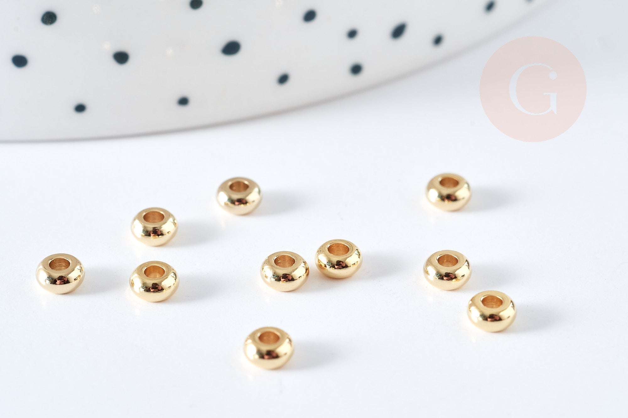 Gingerlily Perles G8480 perle donut dorée 4x2mm x10