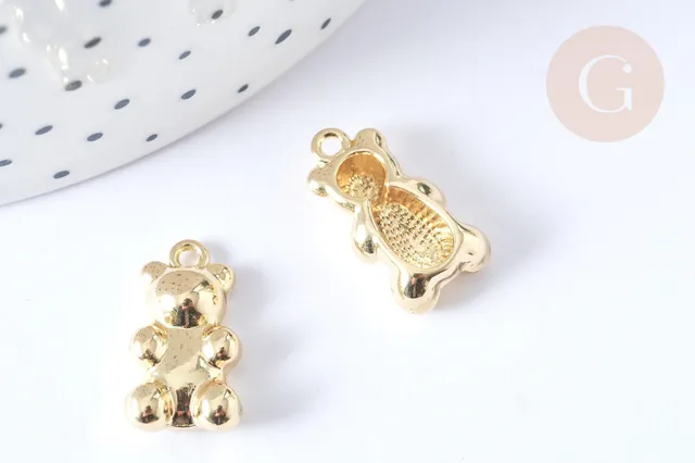 Gingerlily Pendentifs G7890 pendentif ourson zamac doré x1