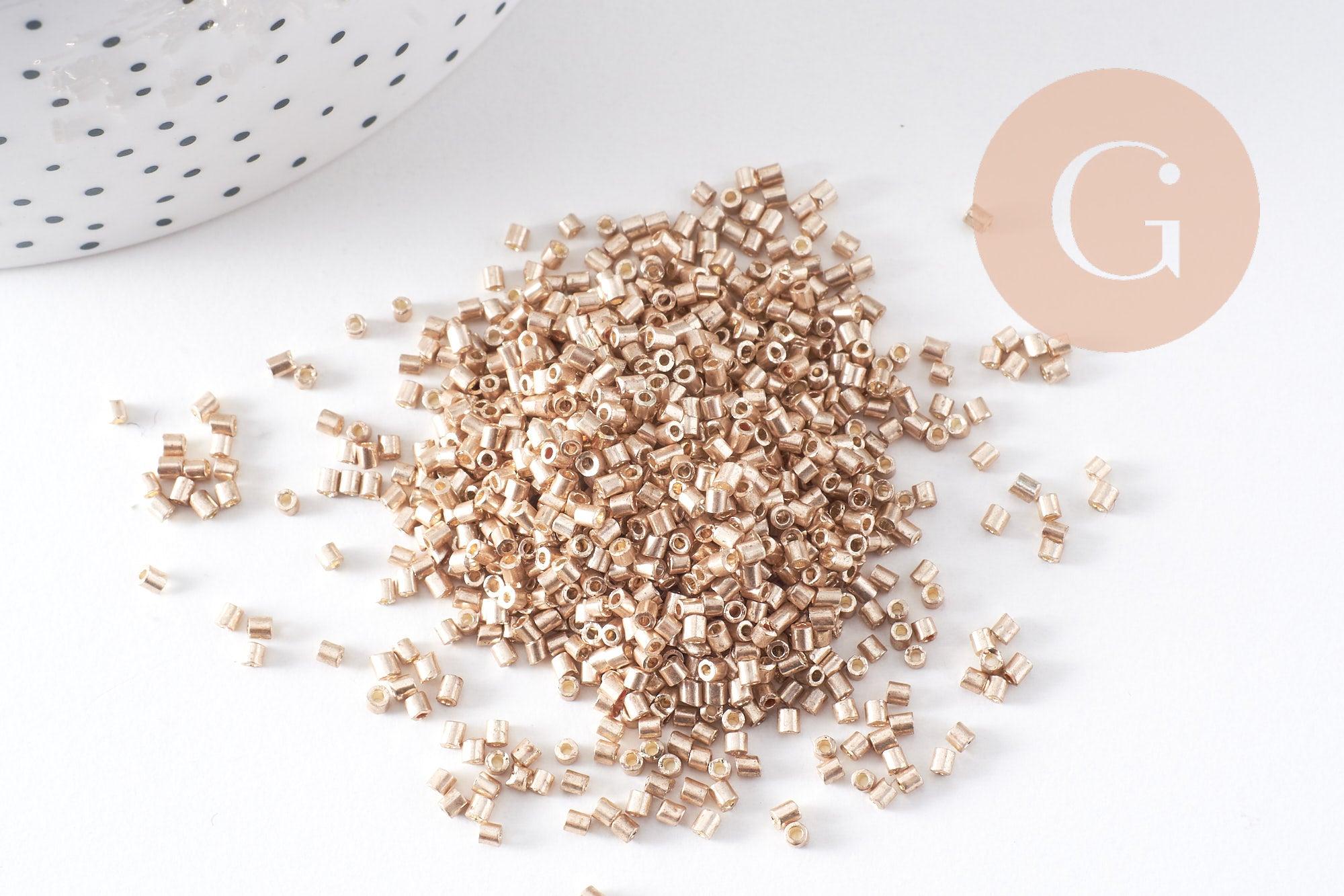 Gingerlily Perles rocaille tube or pâle perles verre 10 g