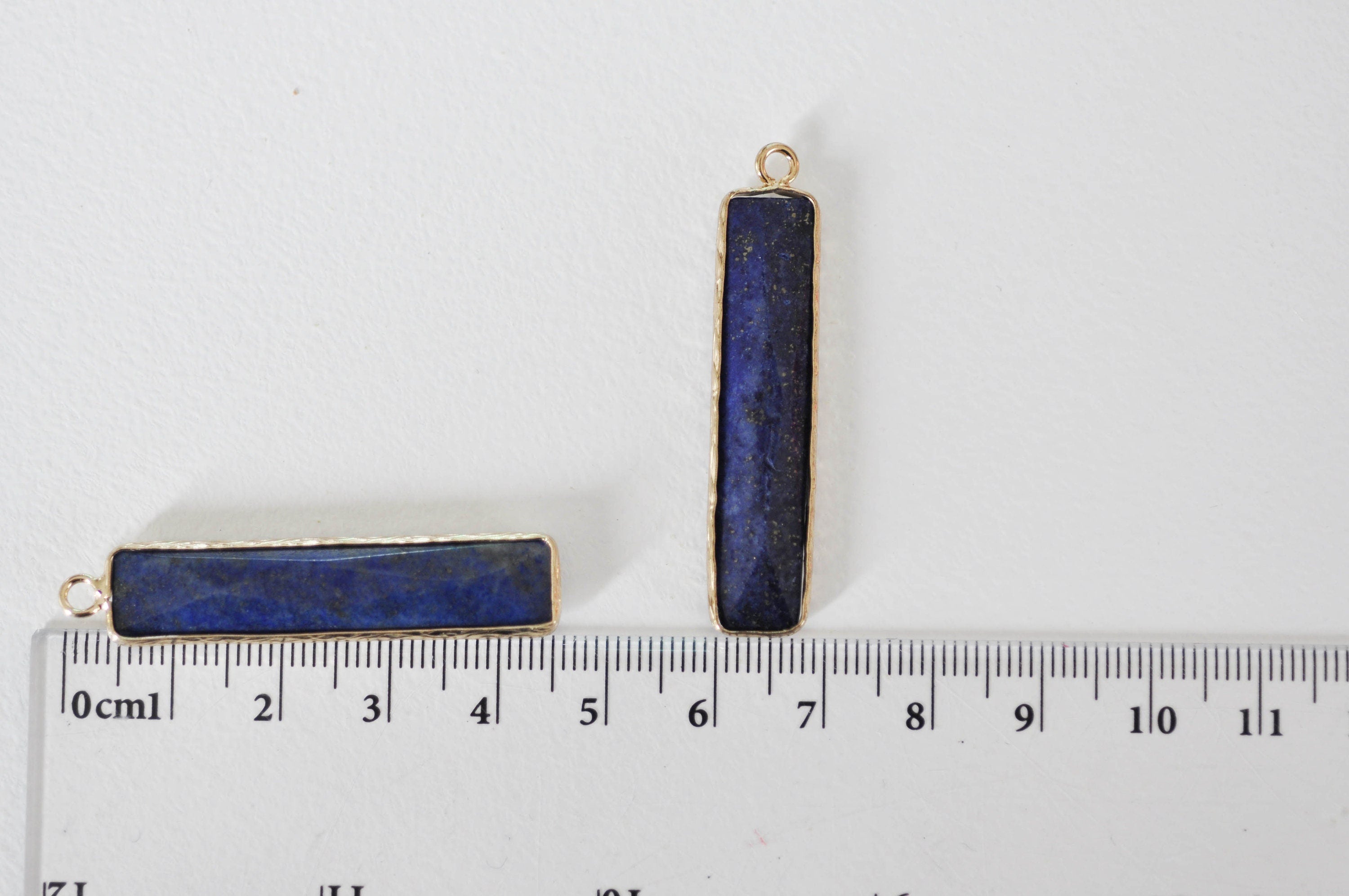 Gingerlily Pendentif rectangle lapis lazuli pendentif 46,5mm doré