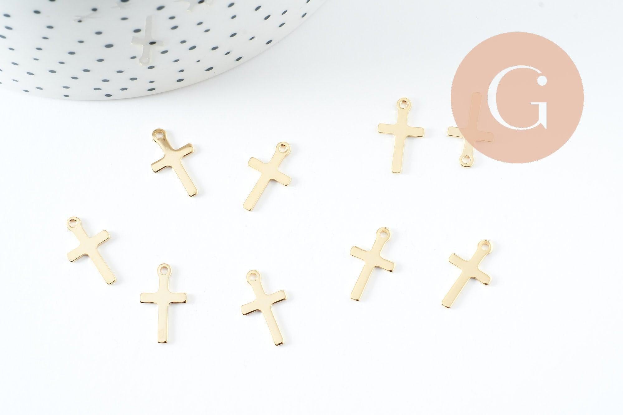 Gingerlily Pendentifs G10189 pendentif croix dorée 16.5mm x2