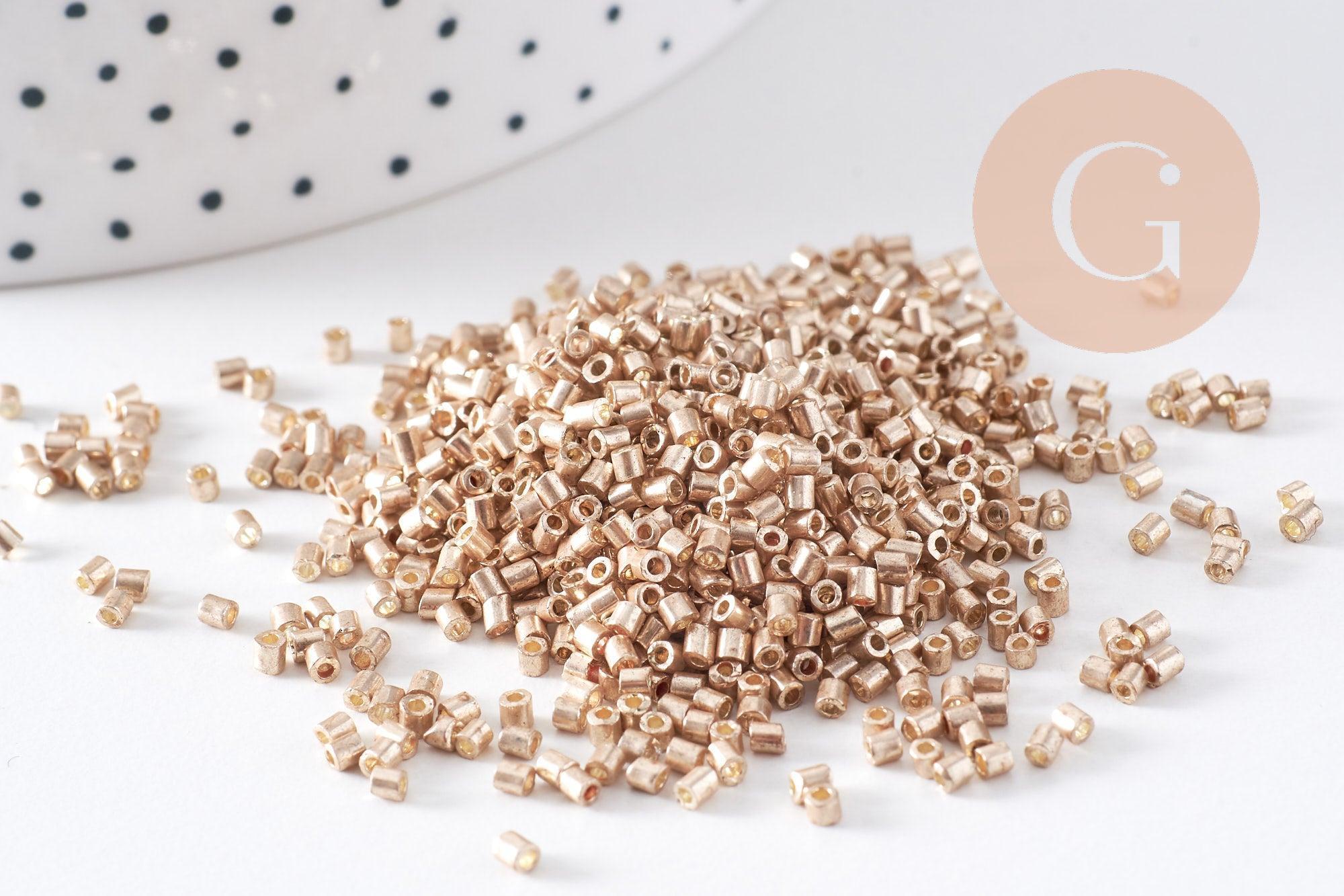 Gingerlily Perles rocaille tube or pâle perles verre 10 g