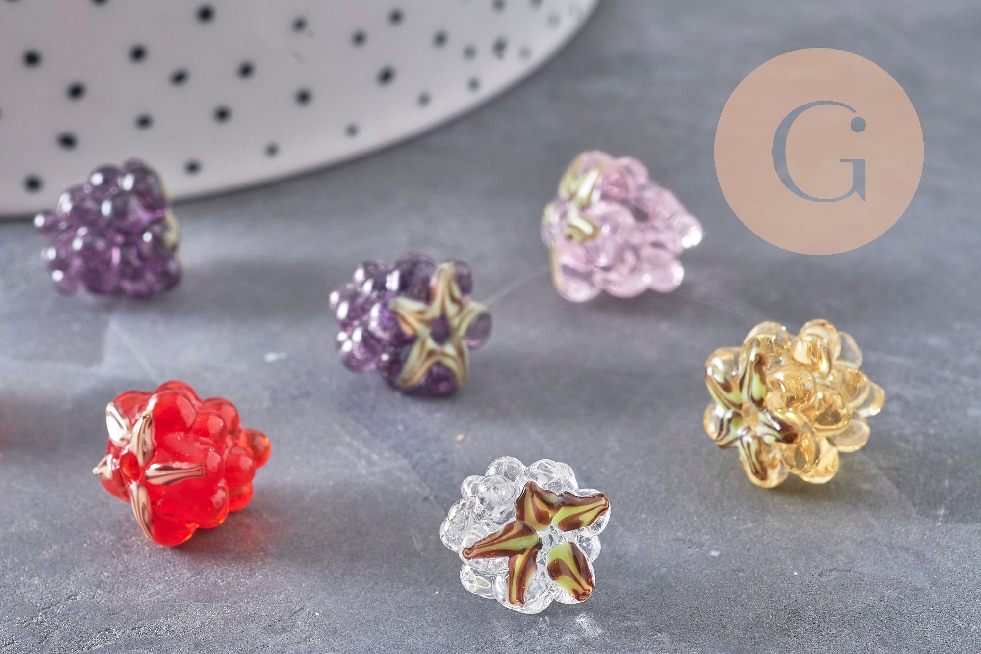 Gingerlily Perles pour bijoux DIY G11026 perle framboise rouge 12,5mm
