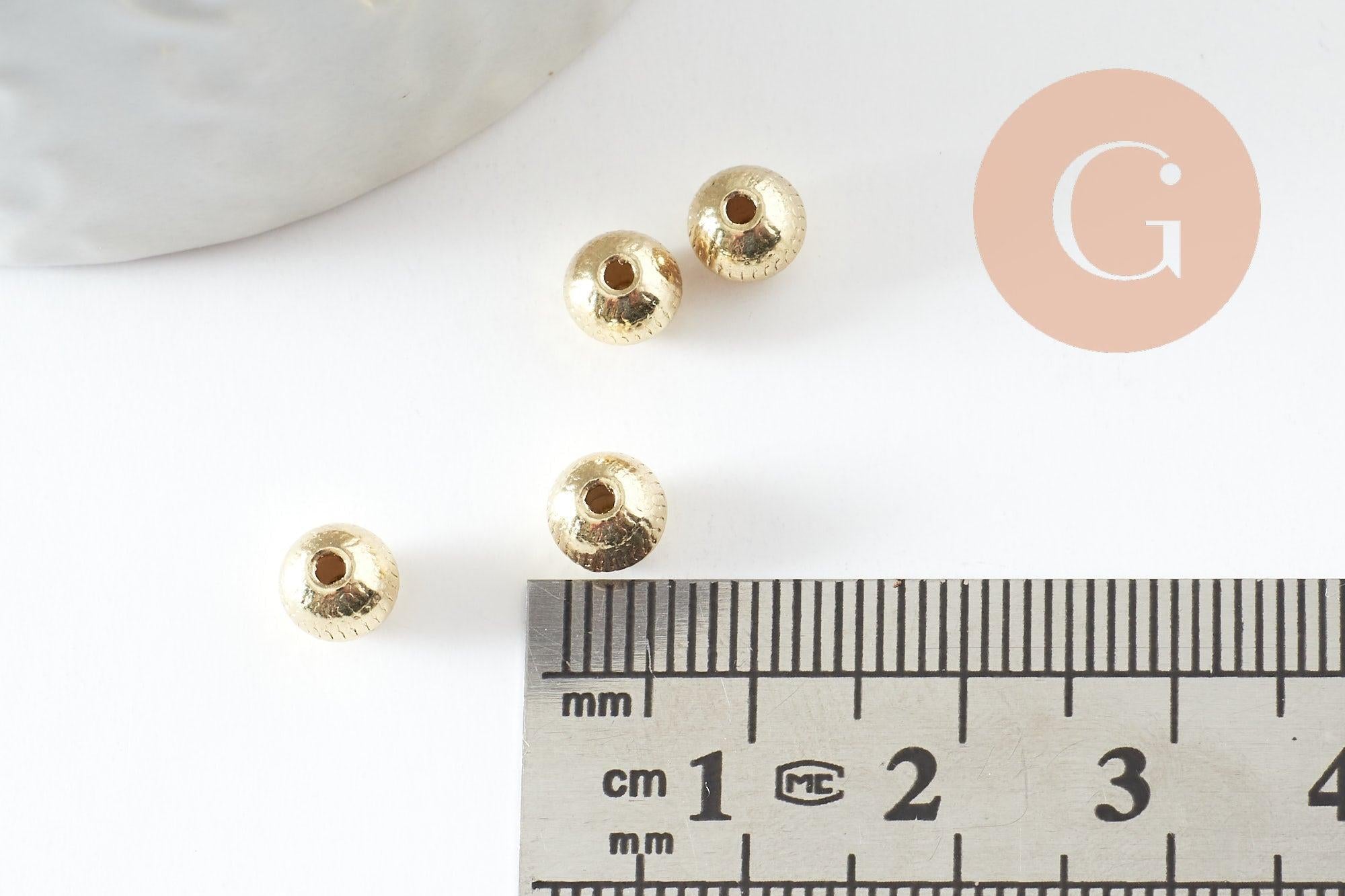 Gingerlily Perles zamac G9543 doré strié rondes 5mm x20