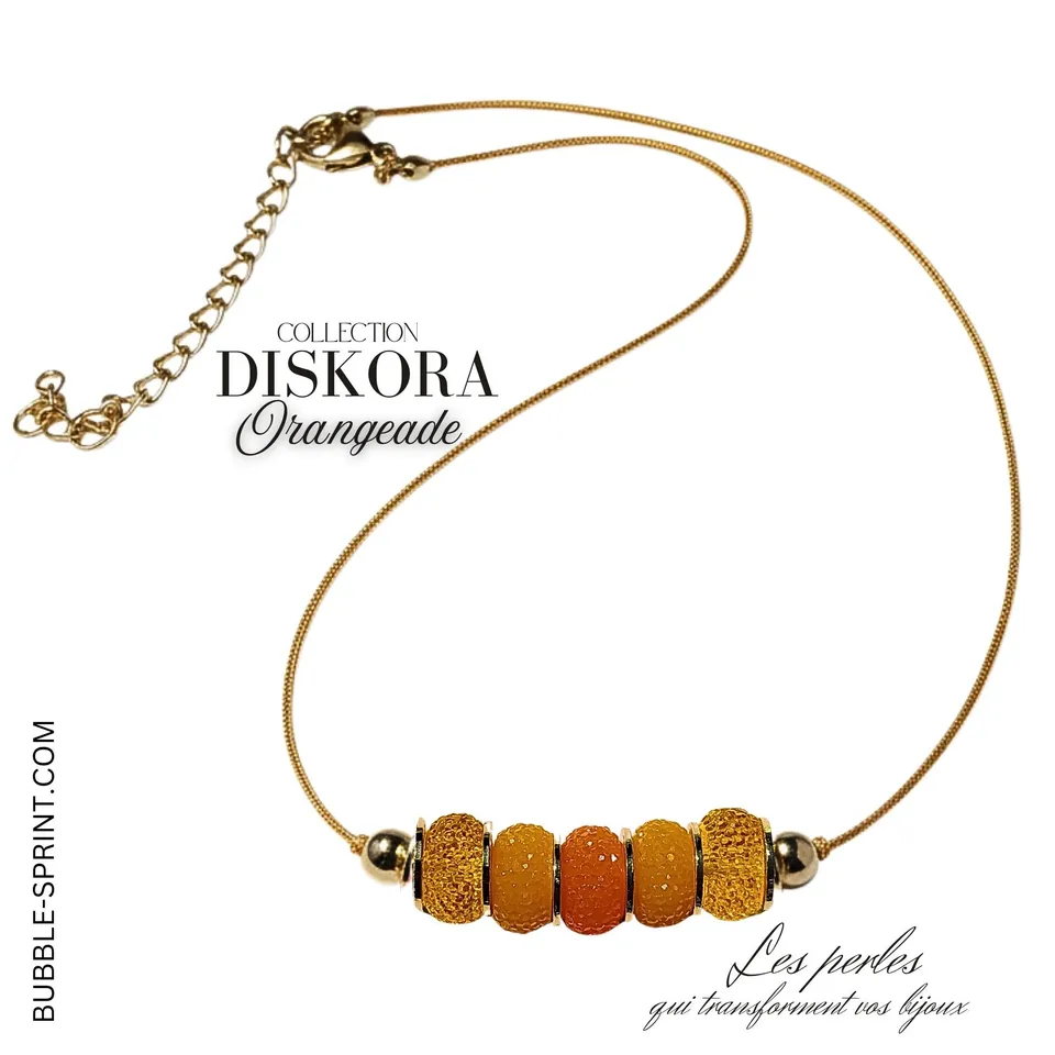 ARTSHOP Diskora Orangeade collier kit à monter ajustable acrylique