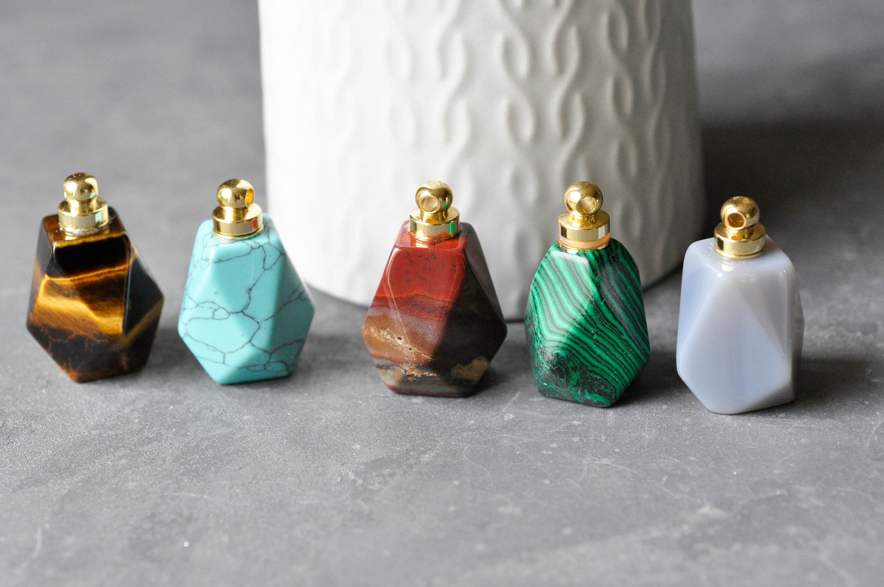 Gingerlily Pendentif bouteille parfum pierre 33mm x1