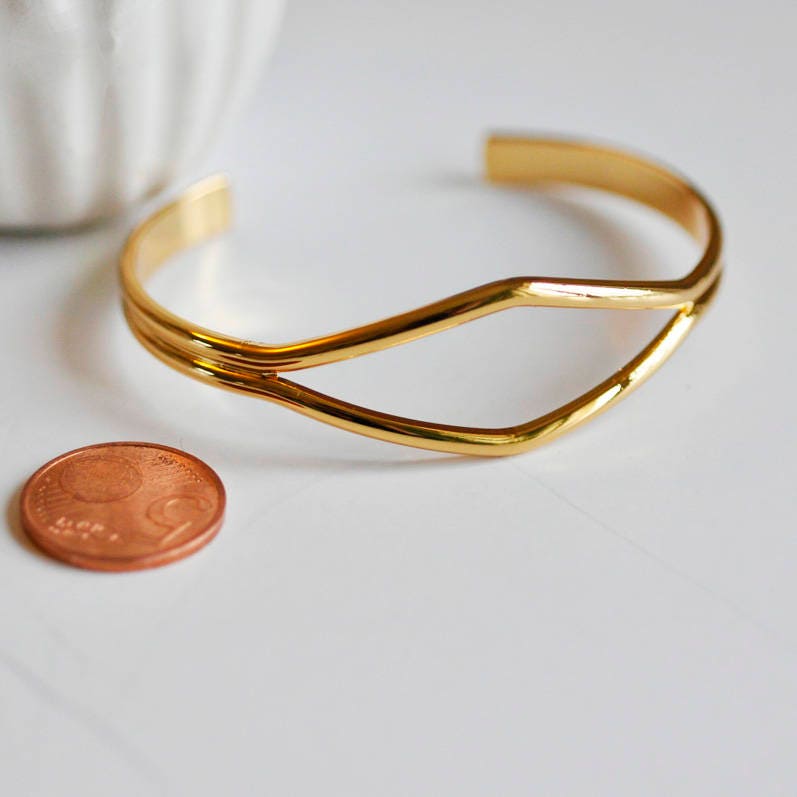 Gingerlily Accessoires Bracelet jonc G10174 plaqué or 16K 64mm
