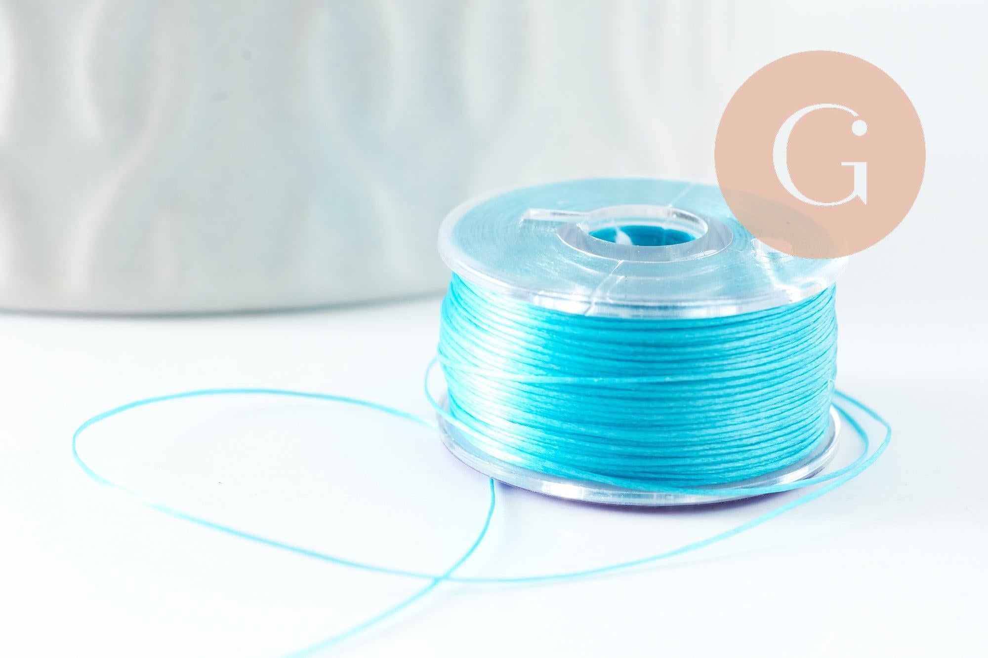 Gingerlily Fil nylon bleu turquoise 0,1mm rouleau 46m