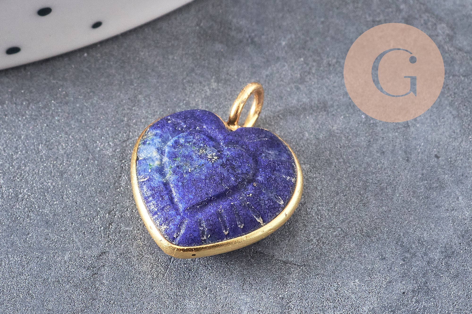 Gingerlily Pendentifs Coeur G10843 pendentif quartz rose 14mm doré