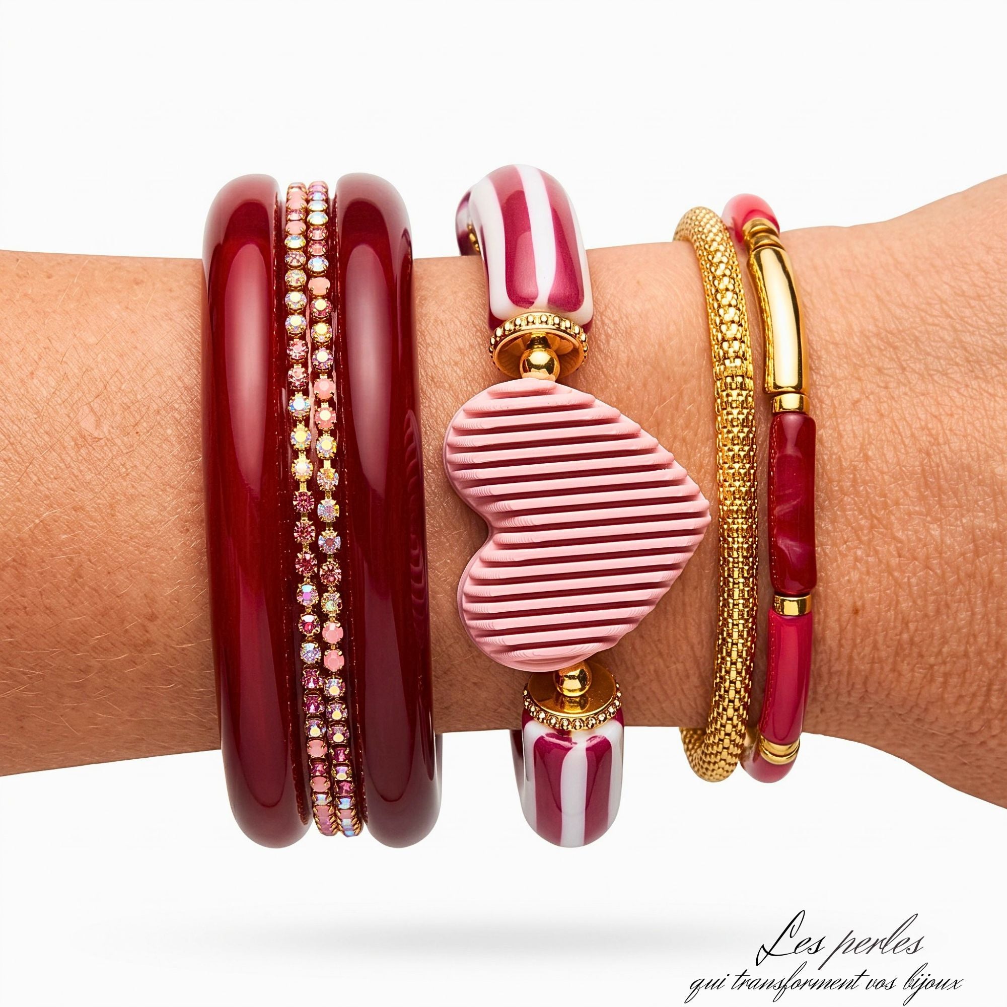 ARTSHOP Cœurs cannelés bracelet chocolat kit élastique