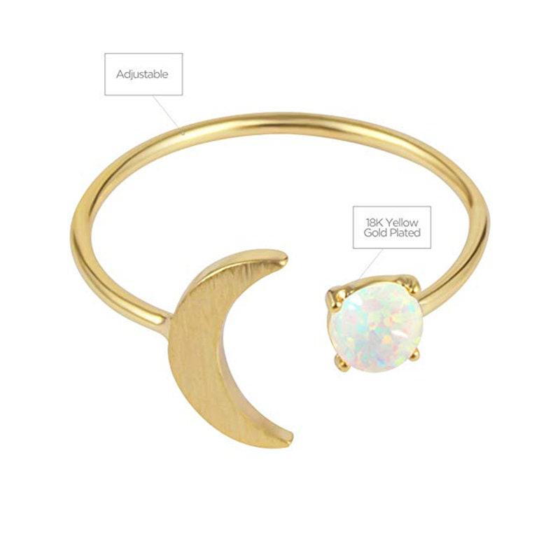 Gingerlily G3454 bague dorée opale lune 16.5mm x1