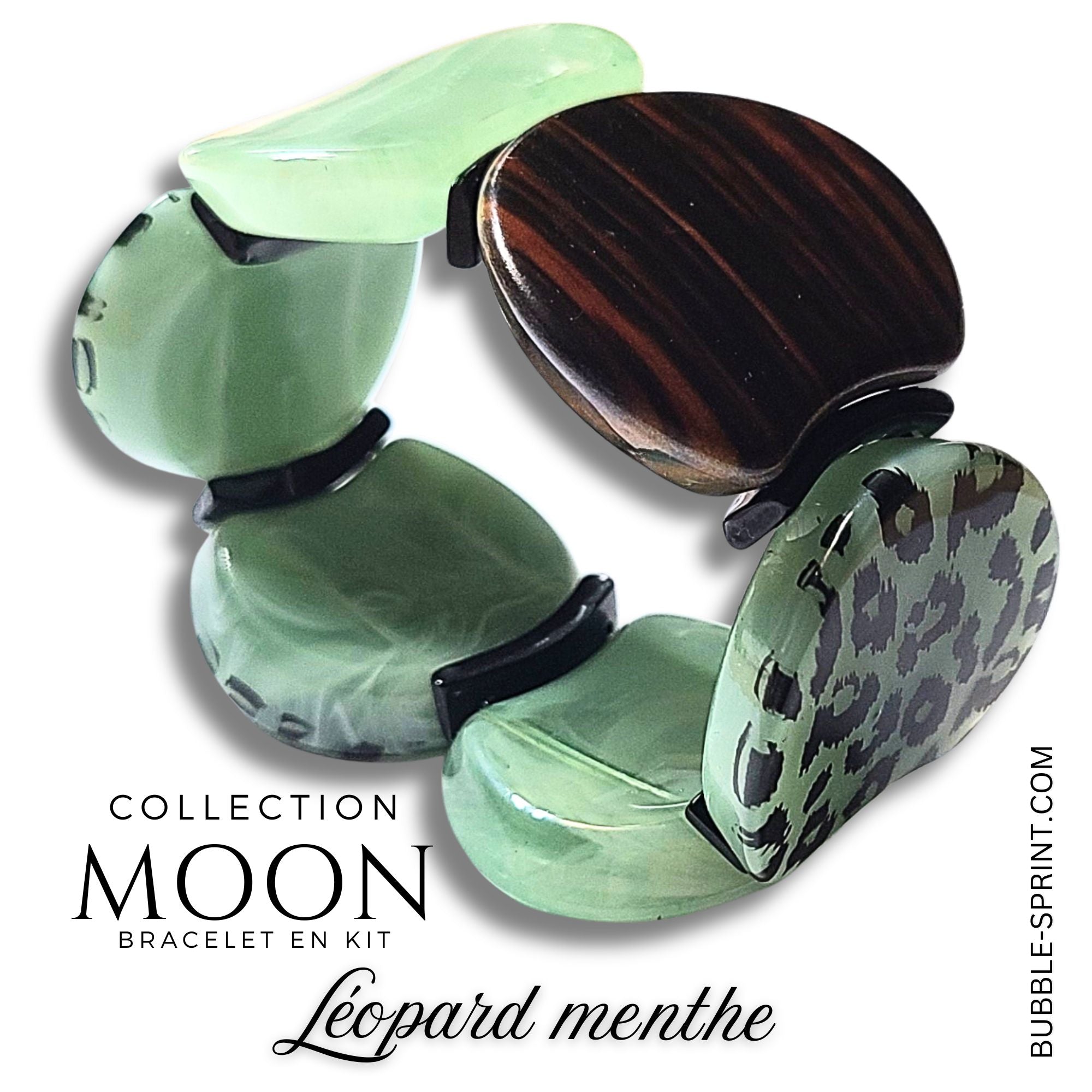 ARTSHOP Bijoux en KITS MOON Léopard Menthe bracelet kit sans aiguille