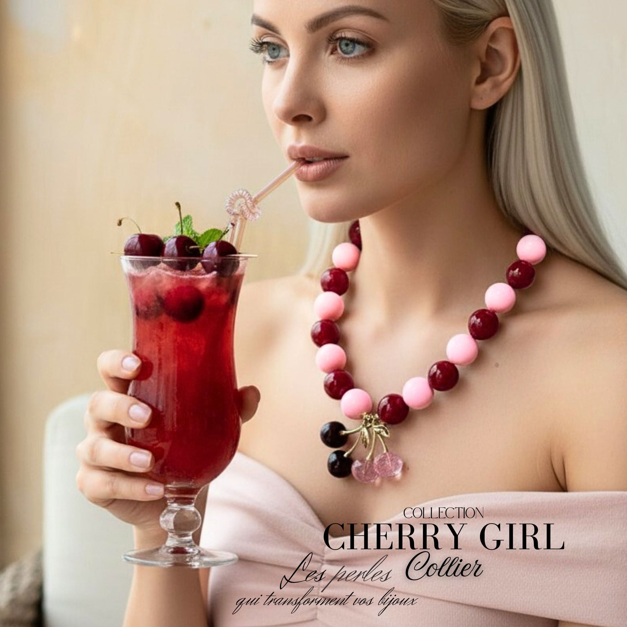 ARTSHOP Cherry Girl Rose collier perles kit à faire 48CM