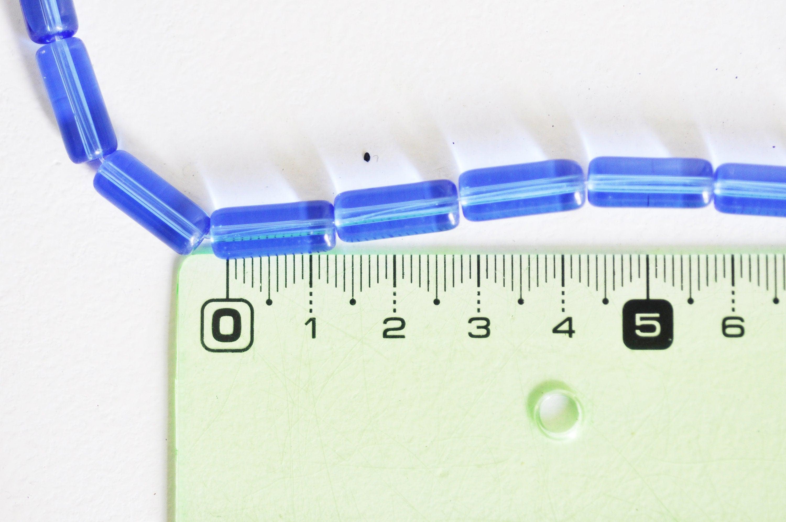 Gingerlily Perles tube G3198 verre bleu roi 15 mm fil de 12