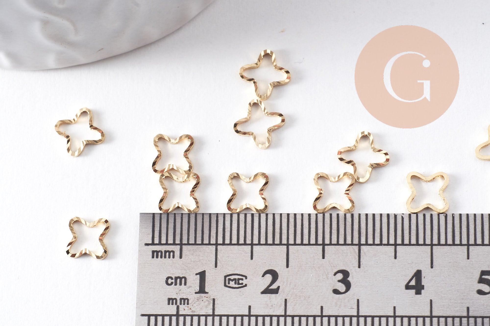 Gingerlily Apprêts Connecteur croix doré 24K 7.5mm x10