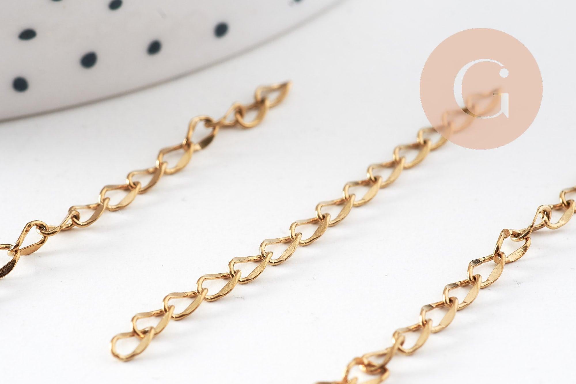 Gingerlily Chaînes bijoux DIY G10908 chaîne extension acier doré 52mm x5