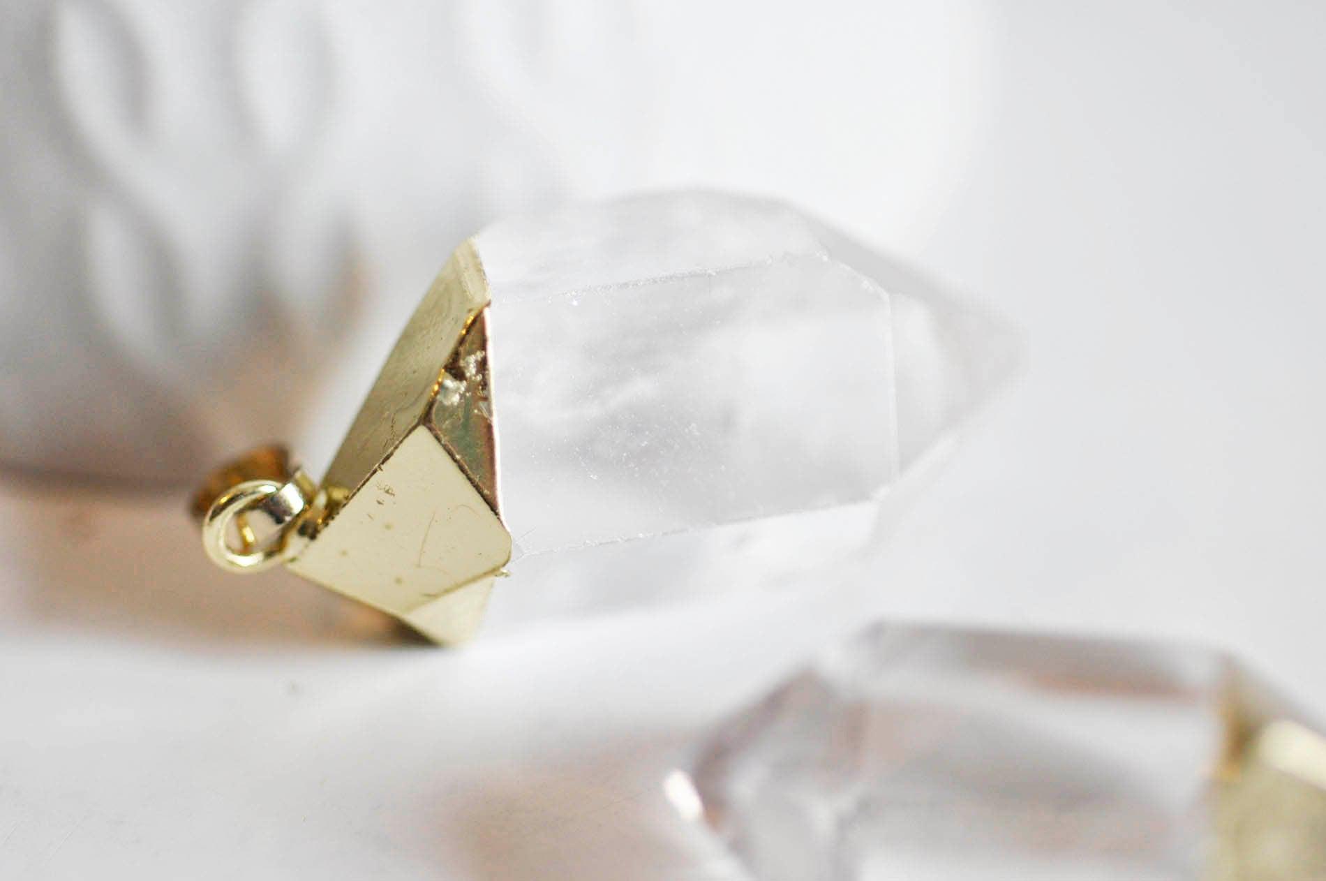 Gingerlily Pendentif pointe G1034 cristal transparent doré x1