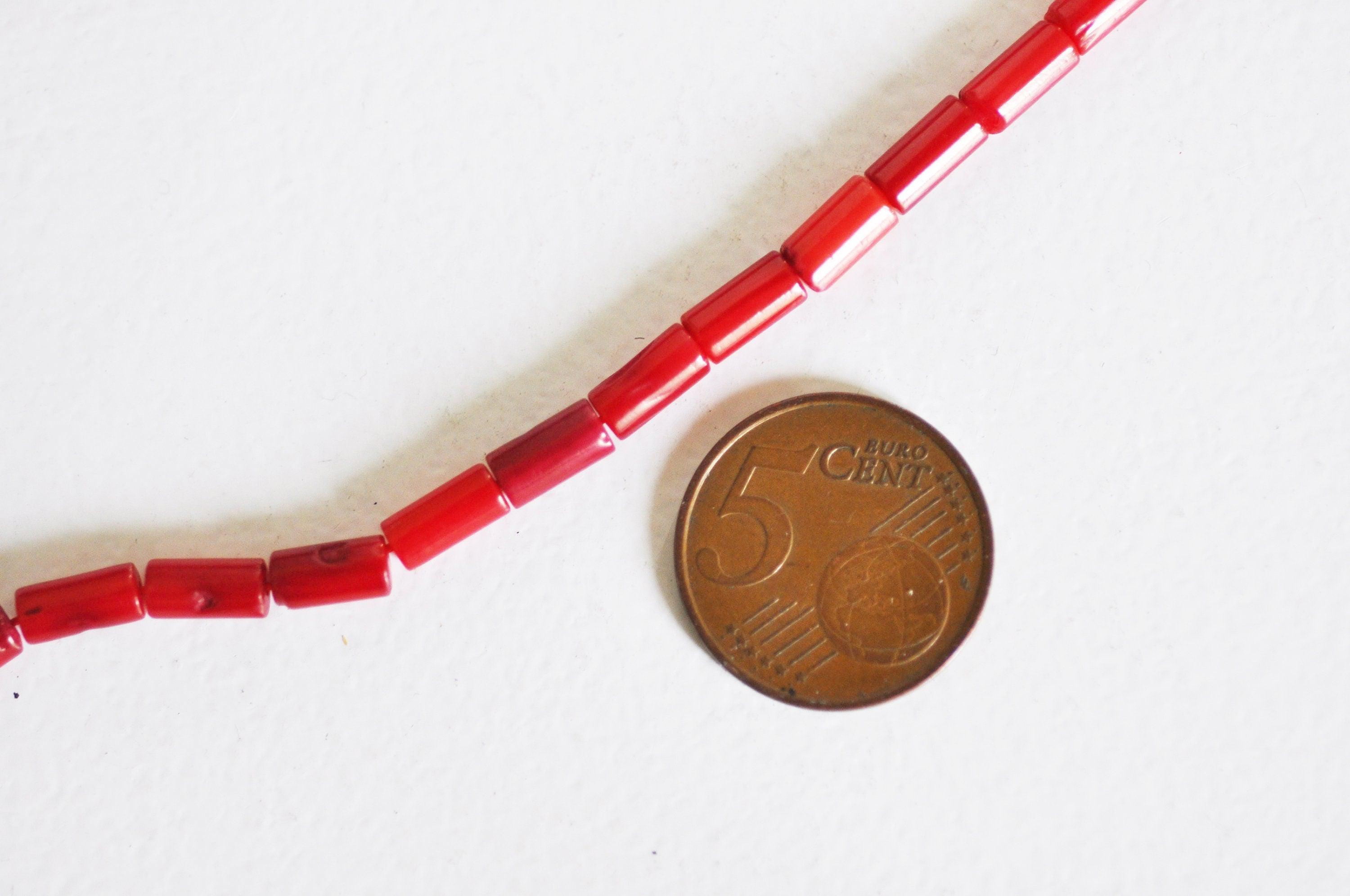 Gingerlily Bambou de mer perle tube orange 4mm 44cm