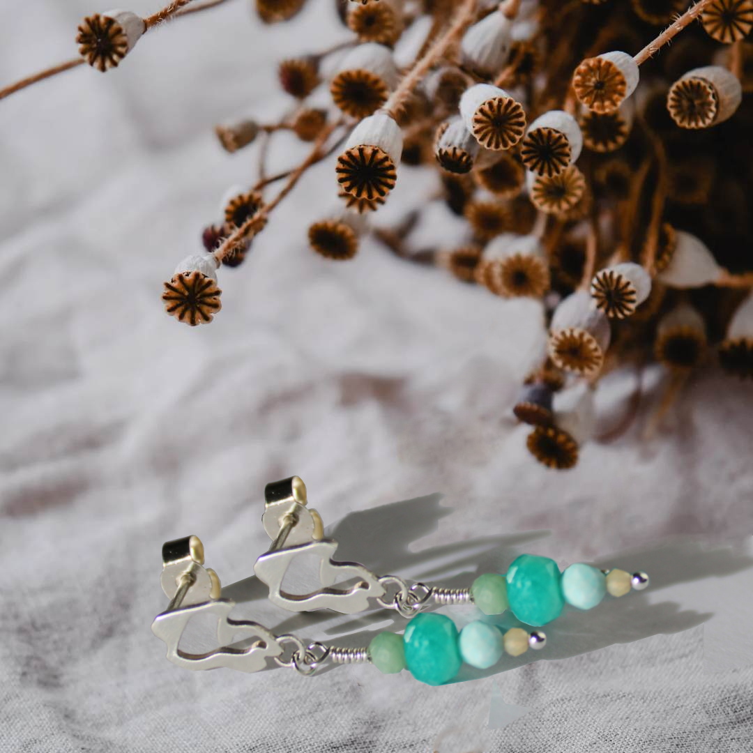 Kajika Roli Lumi boucles argent perles bleues