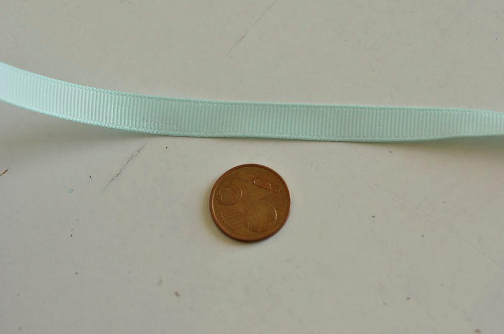 Gingerlily Ruban G533 gros grain bleu-vert clair 1cm 1 mètre