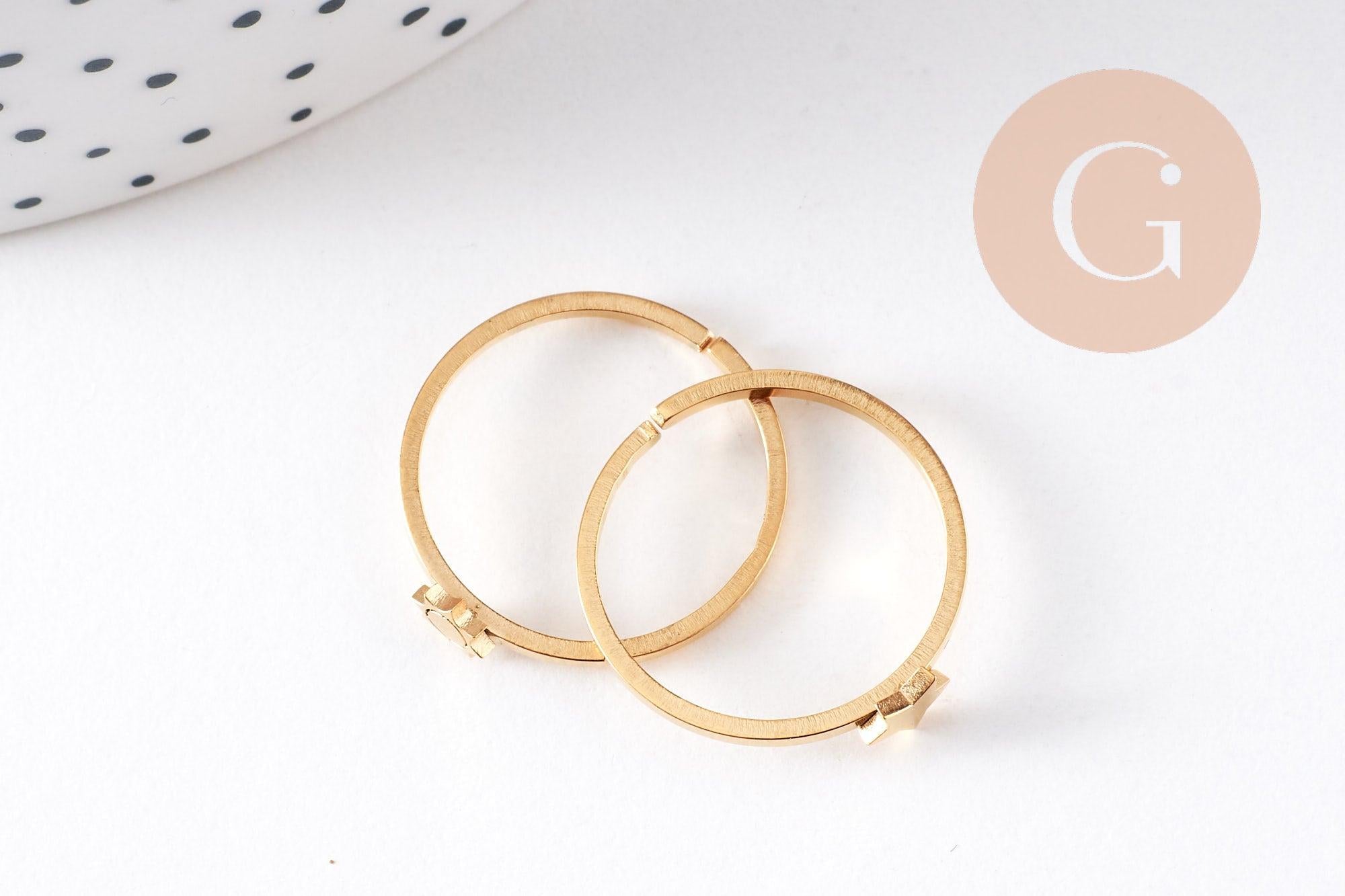 Gingerlily Apprêts G10356 bague soleil acier doré réglable