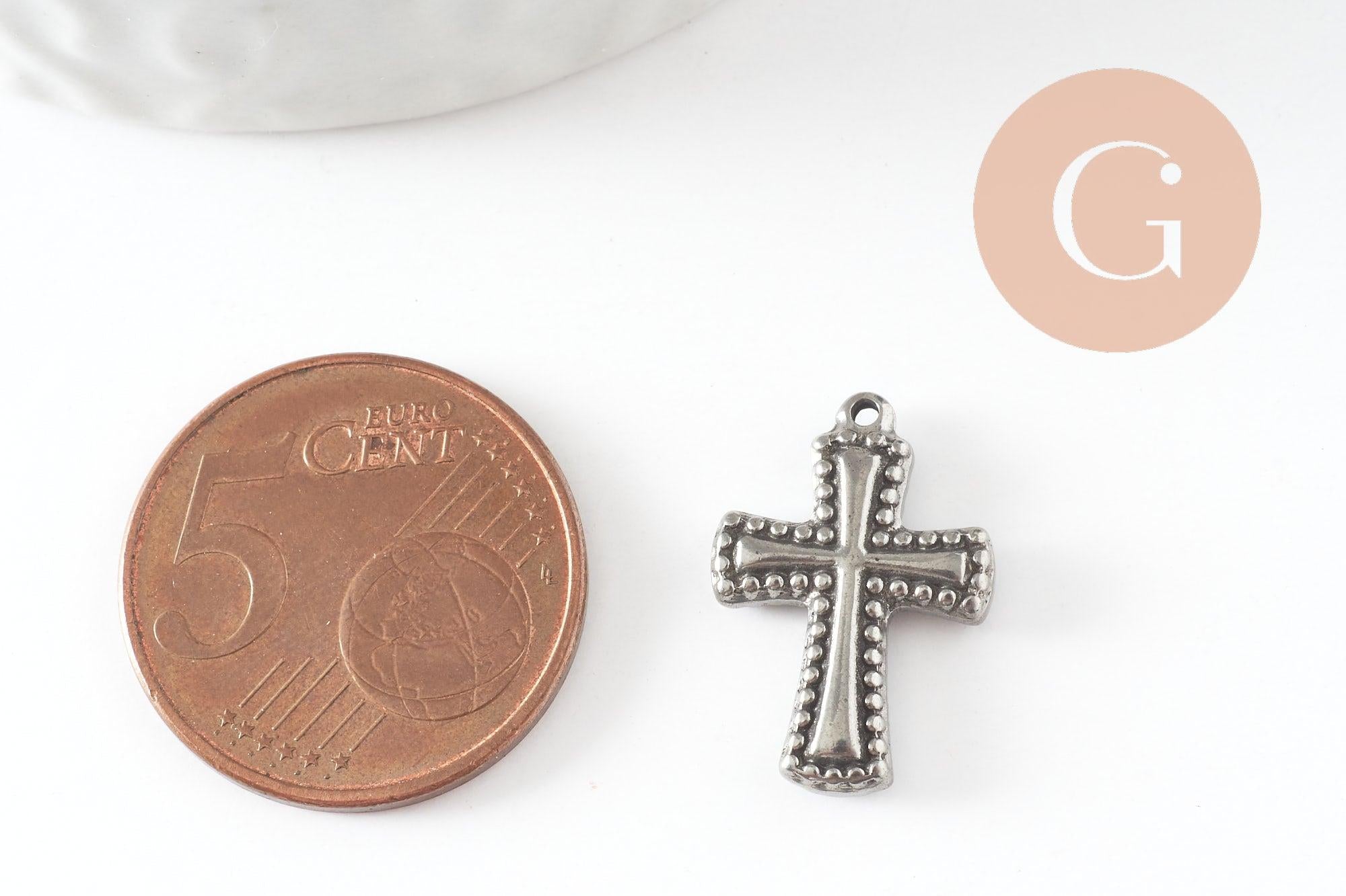 Gingerlily G9649 pendentif croix acier inoxydable 18 mm