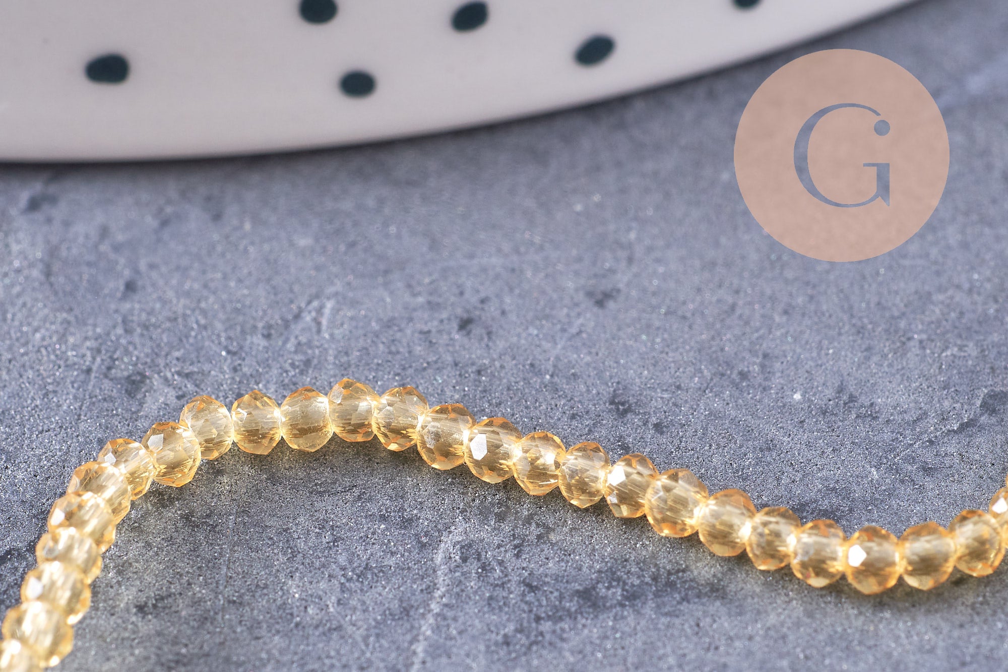 Gingerlily Perles Cristal Facetté Jaune Topaze 8mm Fil 28cm
