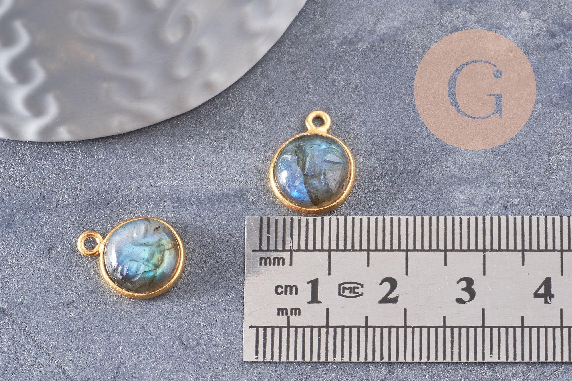 Gingerlily Pendentif lune labradorite 19mm x1 doré