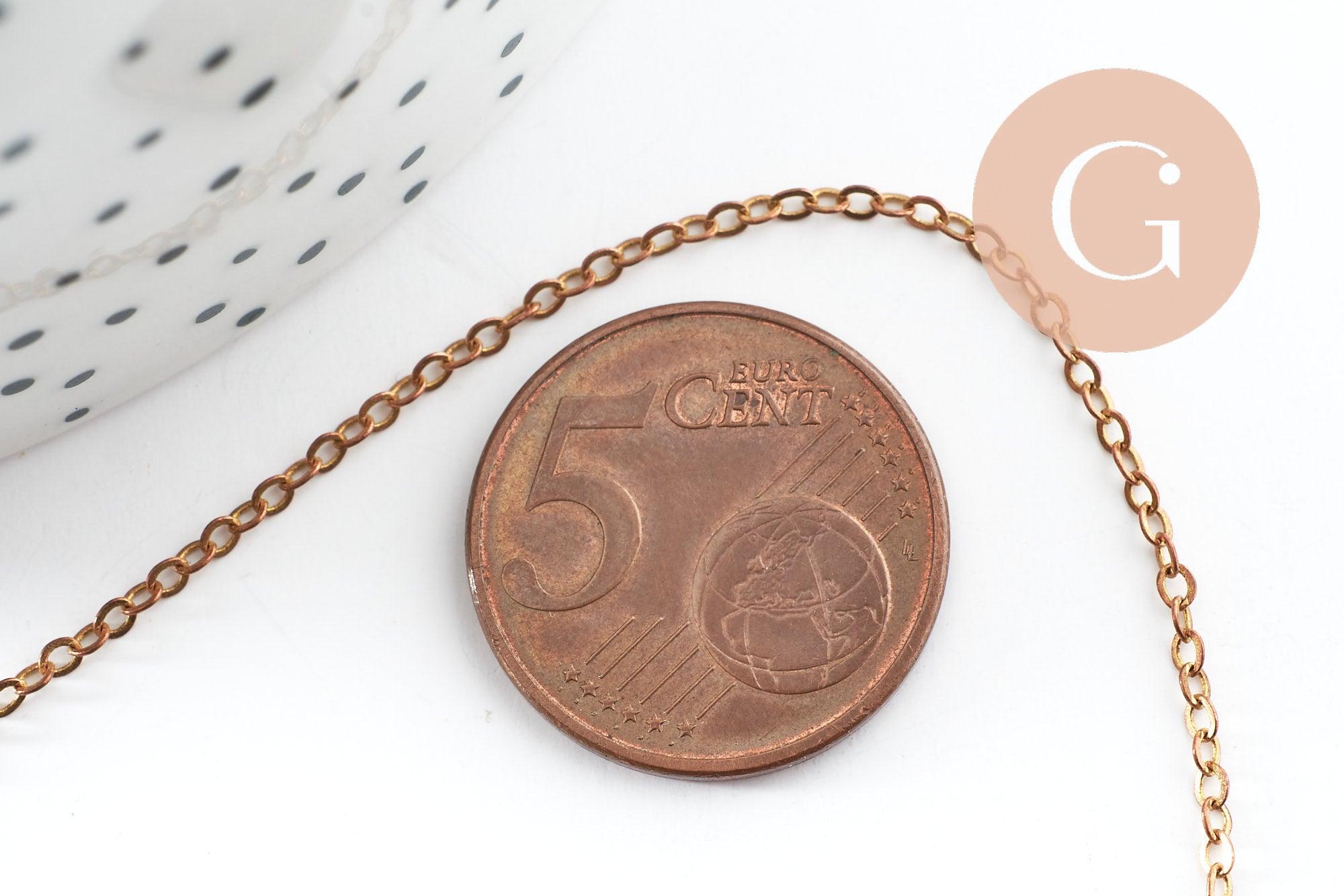 Gingerlily Chaînes G9735 forçat laiton brut 1,5 mm 5 mètres