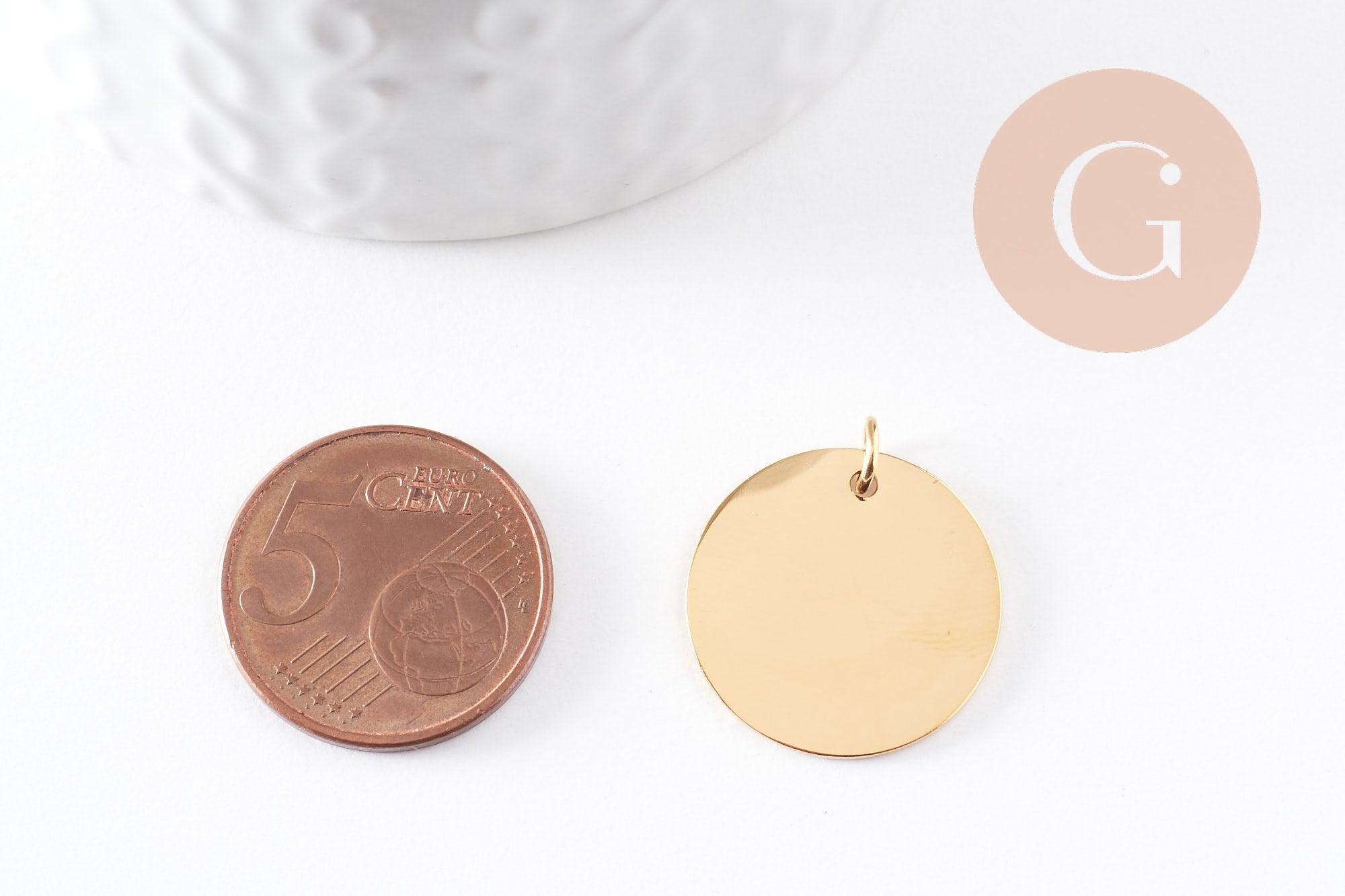 Gingerlily médaille ronde G10173 pendentif doré 20mm