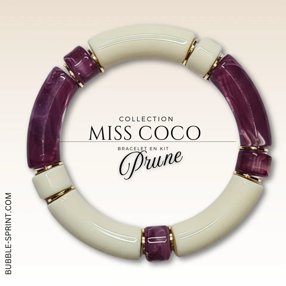 ARTSHOP Miss Coco Kit Bracelet Prune acrylique