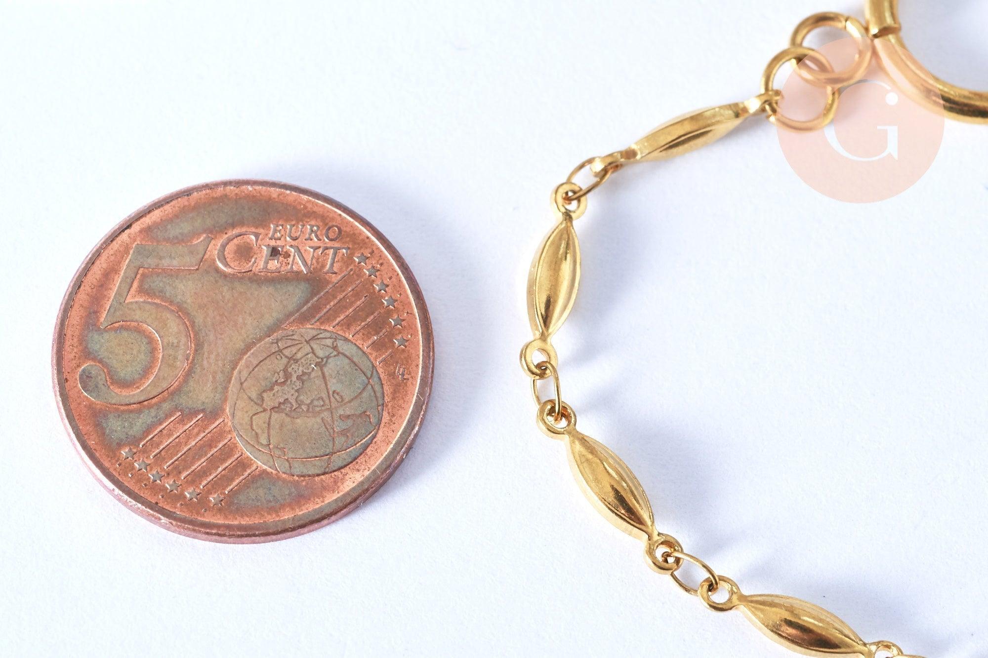 Gingerlily Bracelet olive acier doré 202mm Toggle base DIY x1
