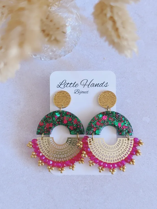 Little Hands Bijoux Aurora boucles d'oreilles Velvet Jungle vert