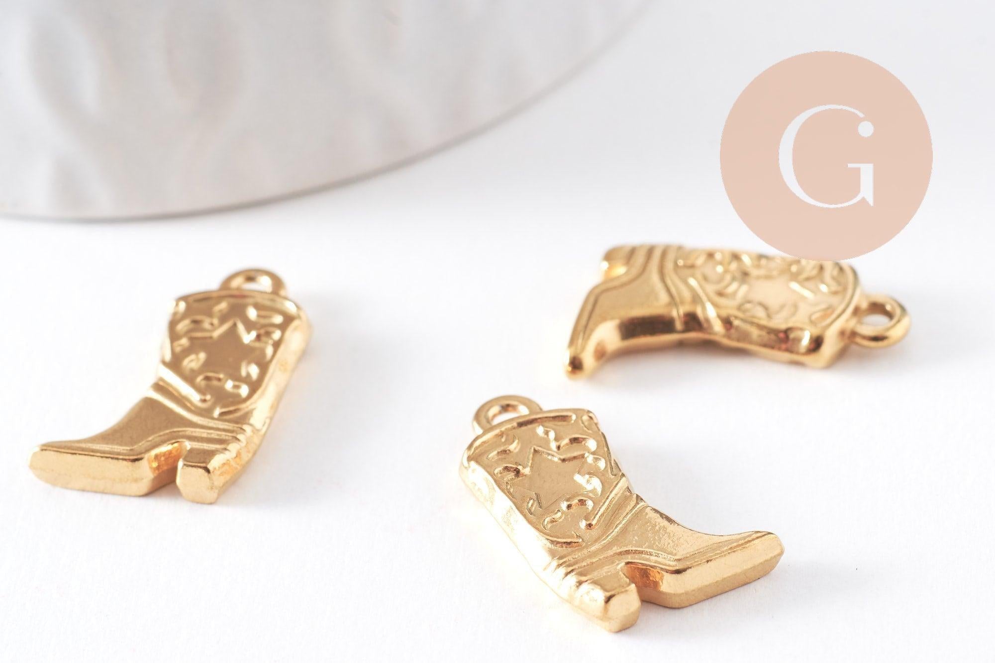 Gingerlily G10409 pendentif botte cow-boy acier doré 20mm