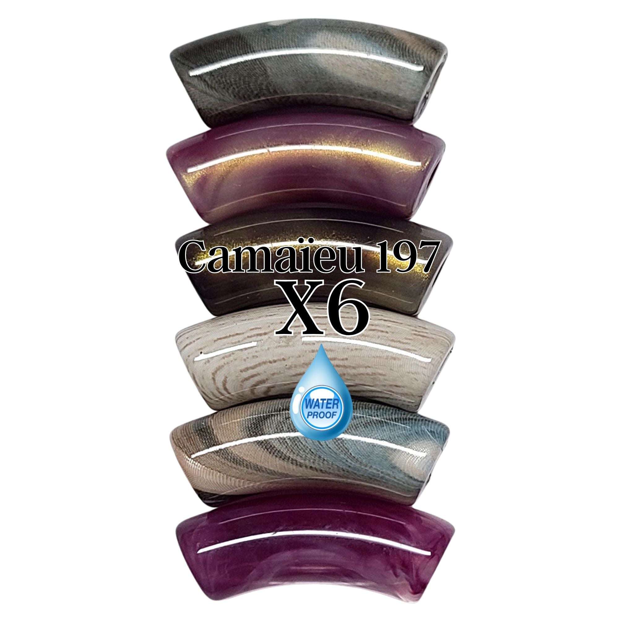 ARTSHOP Camaieux 197 perles tubes violets 12mm lot 6