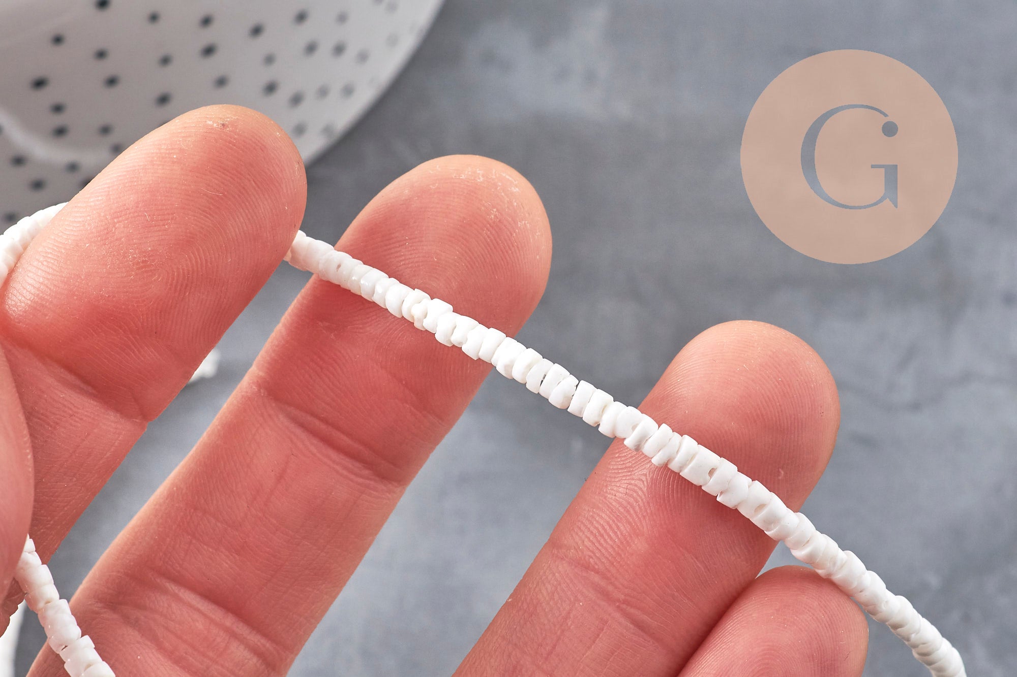 Gingerlily Perles DIY G11092 perle heishi coquillage blanc 3-4mm