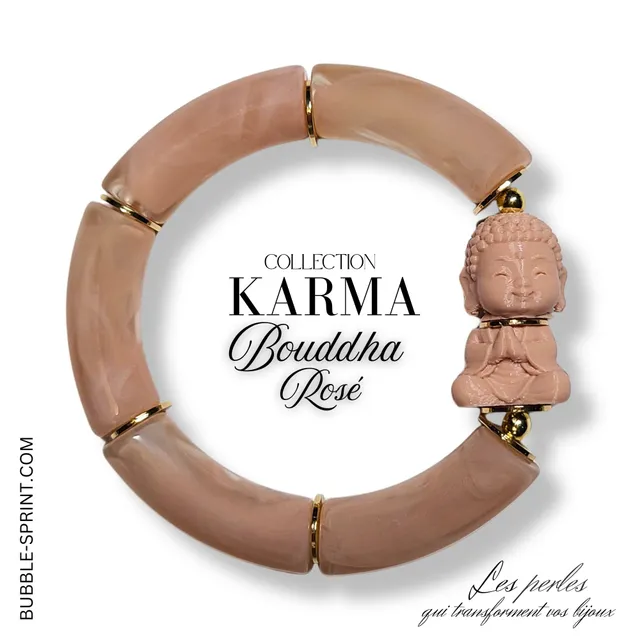 ARTSHOP Bijoux en KITS bracelet Karma Bouddha Rosé kit à monter