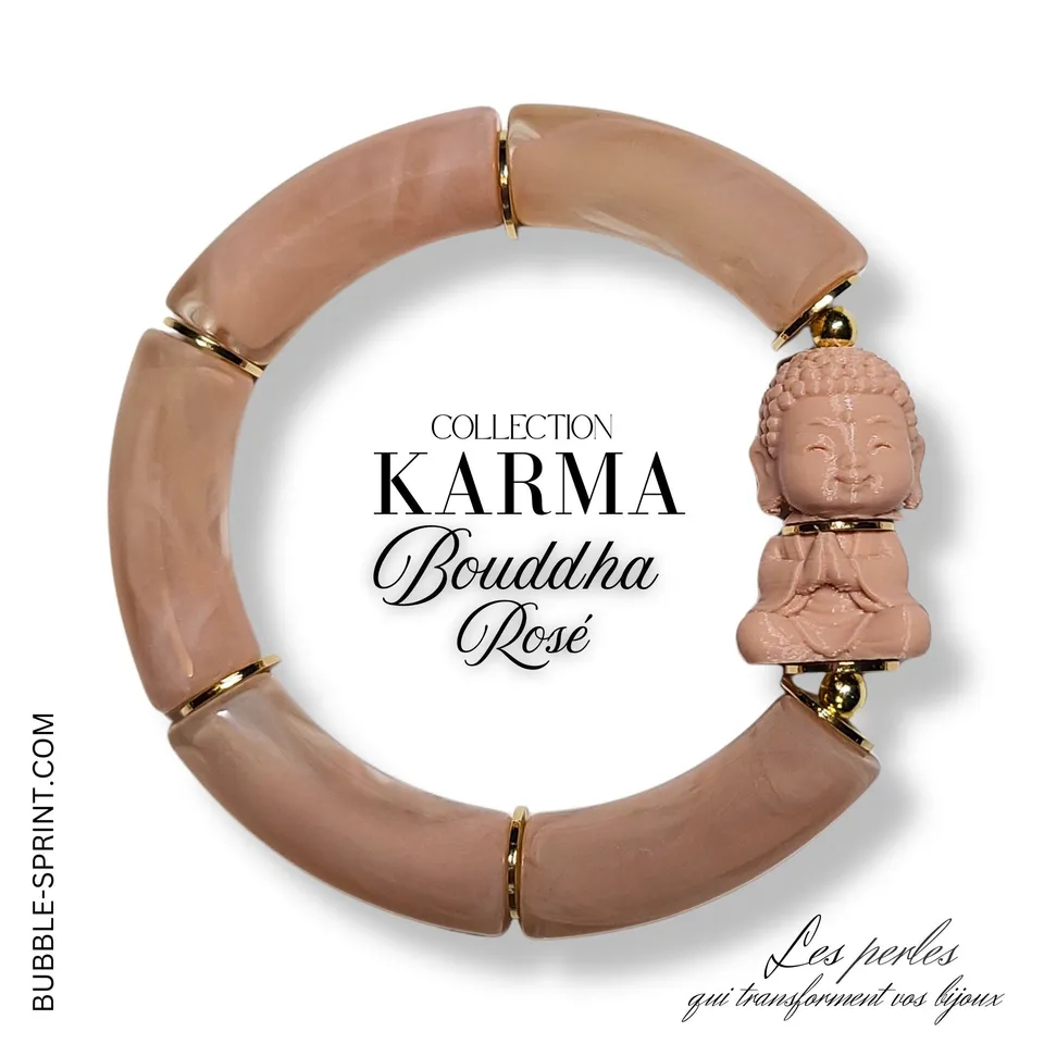 ARTSHOP Bijoux en KITS bracelet Karma Bouddha Rosé kit à monter