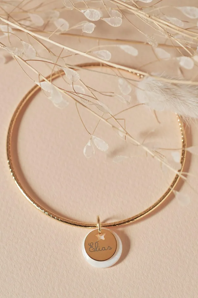 Gingerlily ADN7 bracelet jonc acier étoile nacre