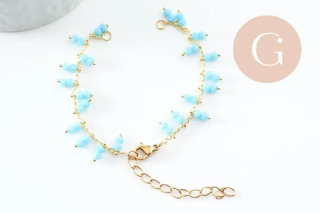 Gingerlily Apprêts base bracelet cheville laiton doré 16,2cm