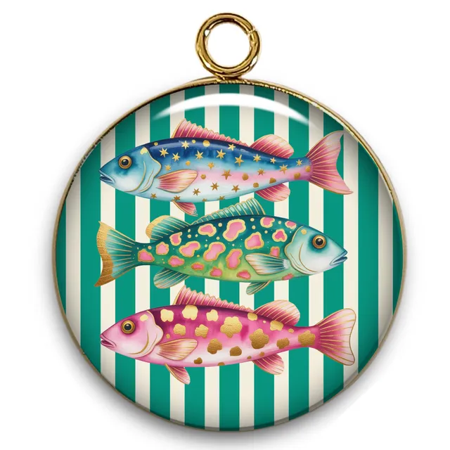 ARTSHOP Pendentifs 76 pendentif Intemporel rayures poisson