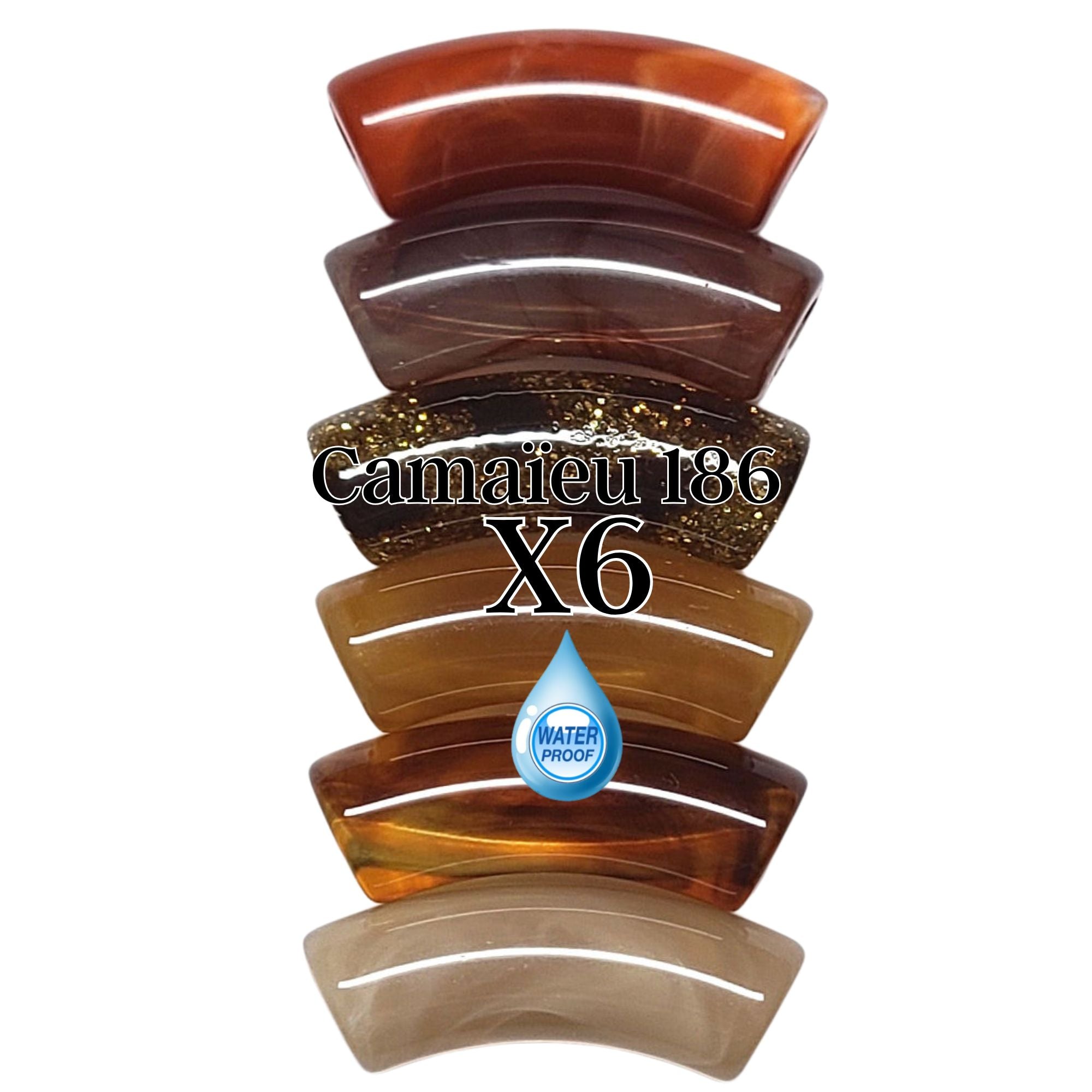 ARTSHOP Camaieu 186 perles tubes marron 12MM x6