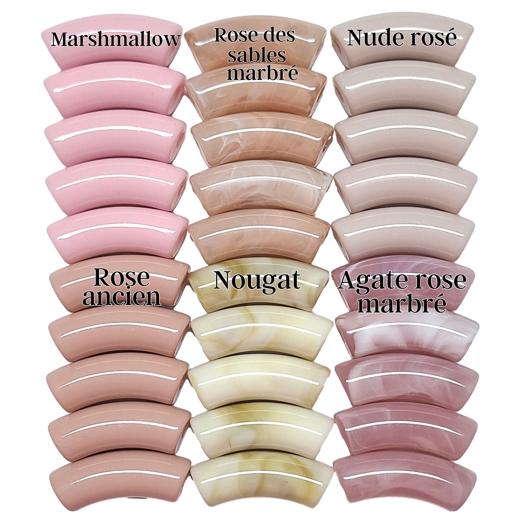 ARTSHOP Camaieu 89 lot 30 tubes Guimauve 12 mm rose