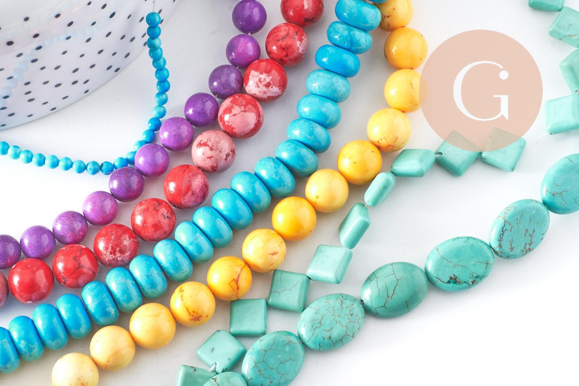 Gingerlily howlite turquoise G8192 perles pierre 12-18mm x5